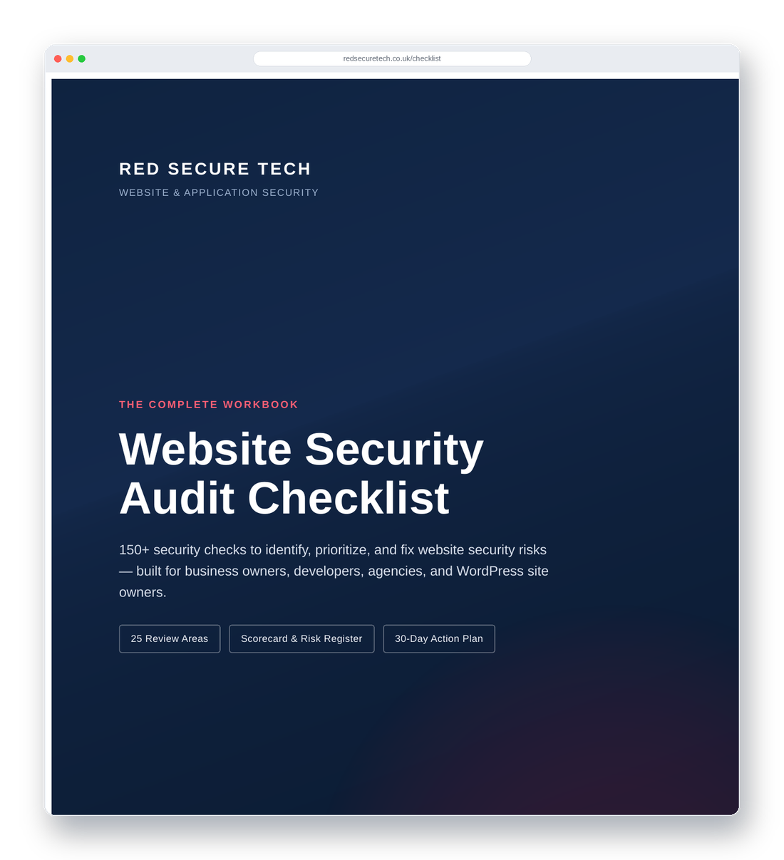 Website Security Audit Checklist — Complete Workbook cover